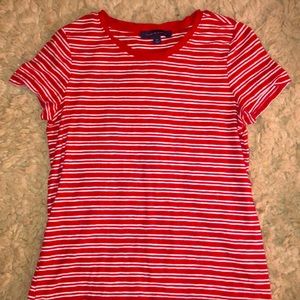 Red and white striped T- shirt